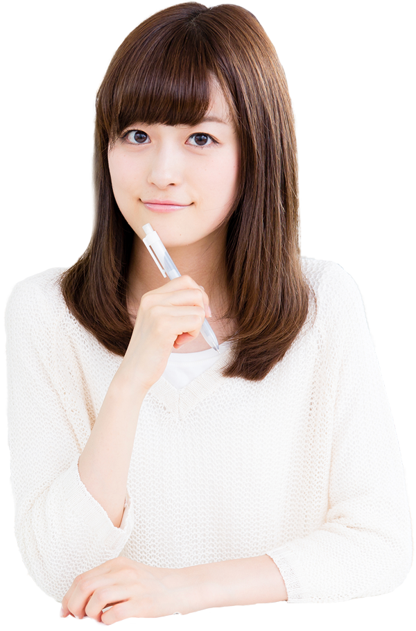 ペンを持っている女性